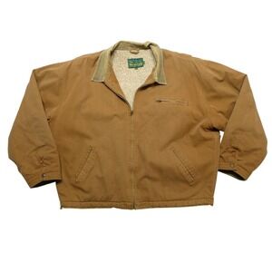 Noatak Jacket Mens XL Brown Canvas Sherpa Lined Bomber Workwear Outdoor